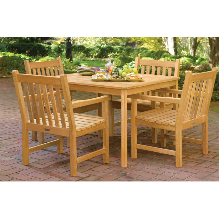 Oxford Garden Classic Rectangular 4 - Person Teak Outdoor Dining Set ...